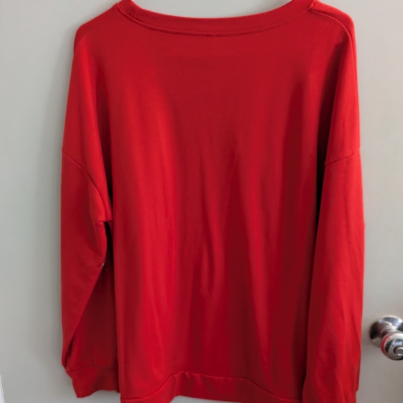 Women's XL Festive Red Crewneck Christmas Spirit Holiday Warm Cozy Baggy EUC - Picture 4 of 5